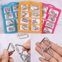 8pcsset metal puzzle wire iq mind brain teaser puzzles children adults interactive game reliever educational toys