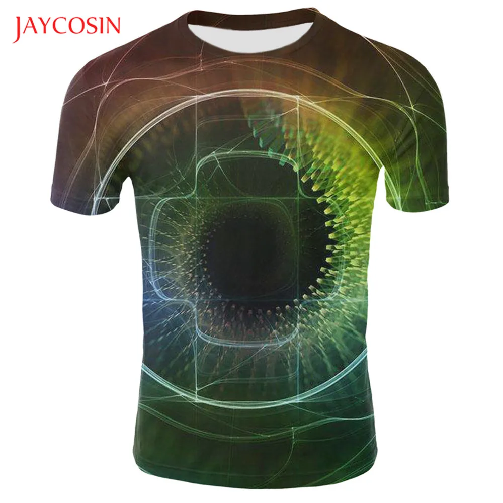 Jaycosin Лето 2020 3D печать футболка мужская повседневная космическая ударная волна
