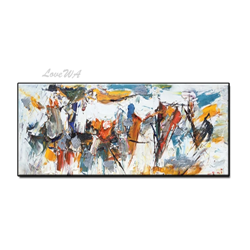 Новый абстрактный нож красочные картины маслом Ручная роспись Настенная картина