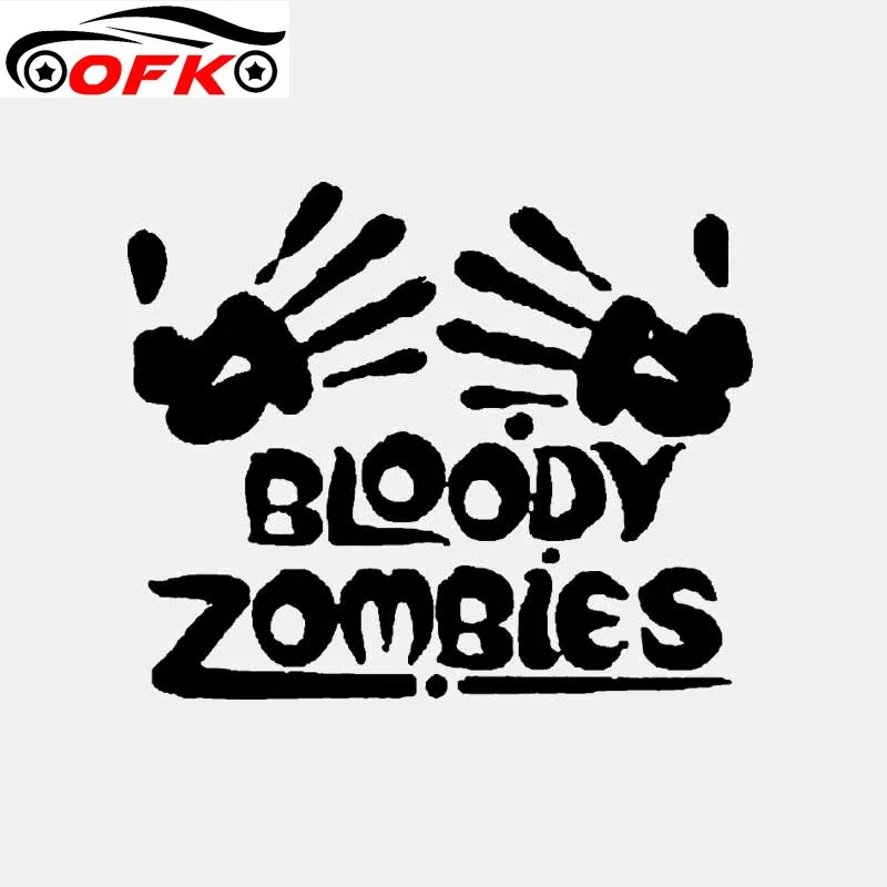 Car Accessories BLOODY ZOMBIES Hands Print Decal Vinyl Sticker 15.5CM*12.8CM
