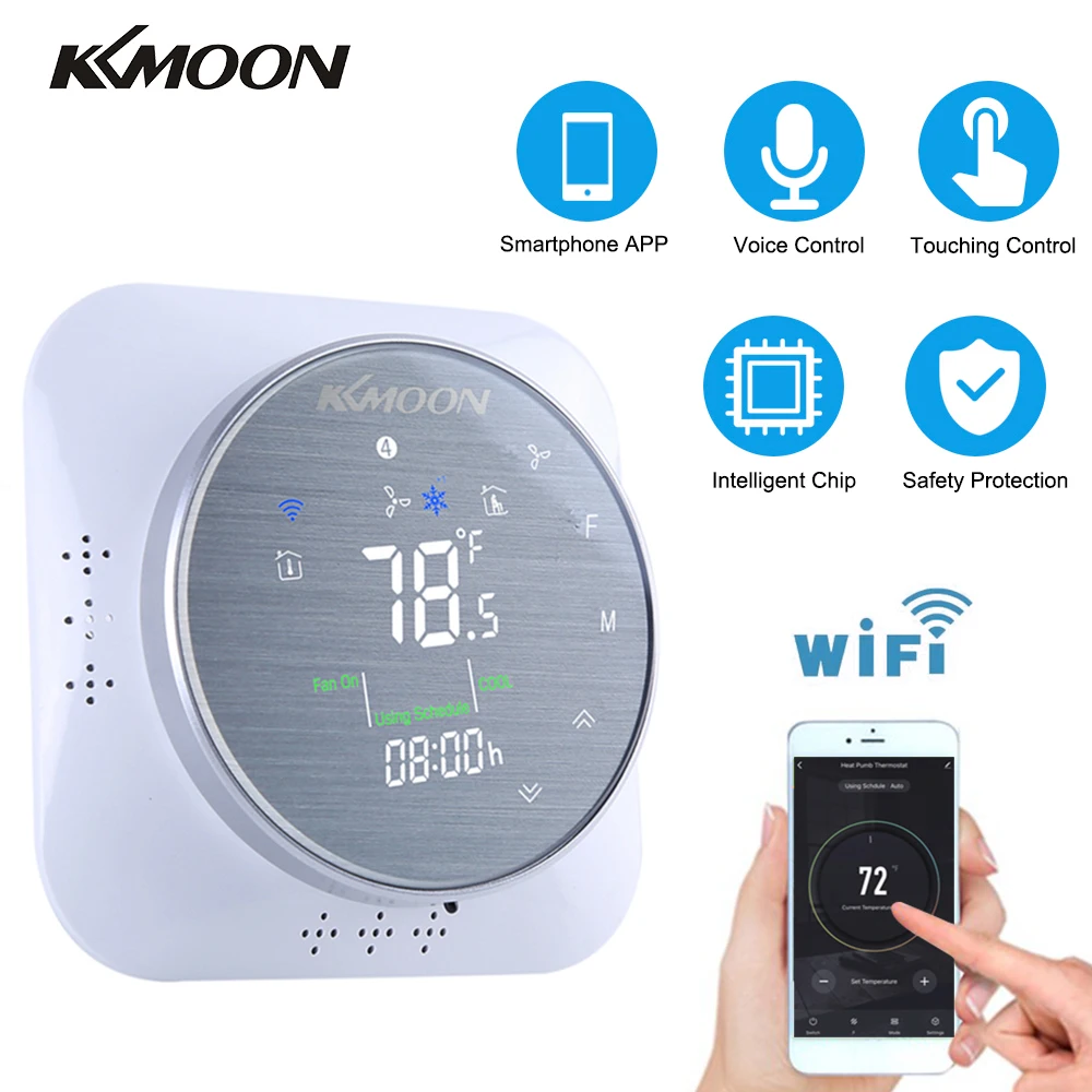 

KKmoon WiFi Programmable Heating/Cooling Termostat AC/DC 24V Temperature Regulator WiFi Connection Room Temperature Controller