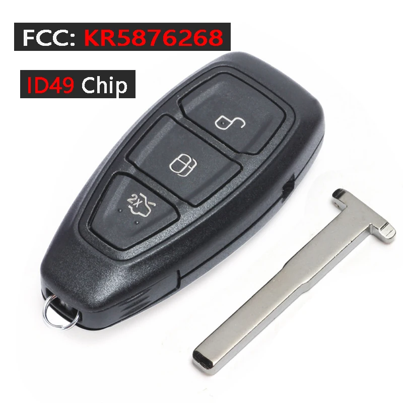 

KEYECU 434 МГц ID49/ID83 Чип FCC ID: KR55WK48801 KR5876268 Умный дистанционный брелок для Ford Focus C-Max Mondeo Kuga Fiesta B-Max