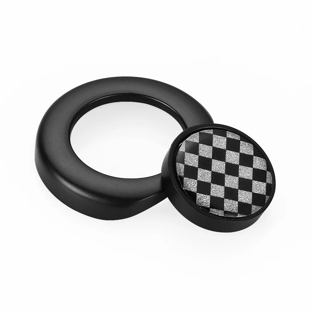 Checker Black Автомобильный Стайлинг внутренний выключатель зажигания Кнопка Стикеры для Mini Cooper, Countryman, Clubman R55 R56 R57 R58 R59 R60 R61 аксессуары - Название цвета: Checker Black