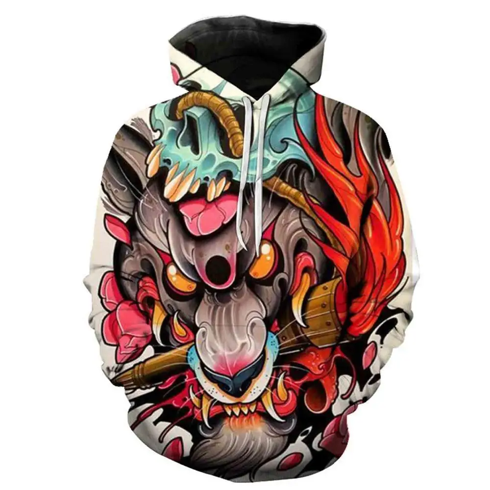Sudadera Harajuku Con Estampado 3D Del Diablo De Japón 2020Para Hombre Capucha estilo Hip Hop Primavera Yo | Мужская одежда