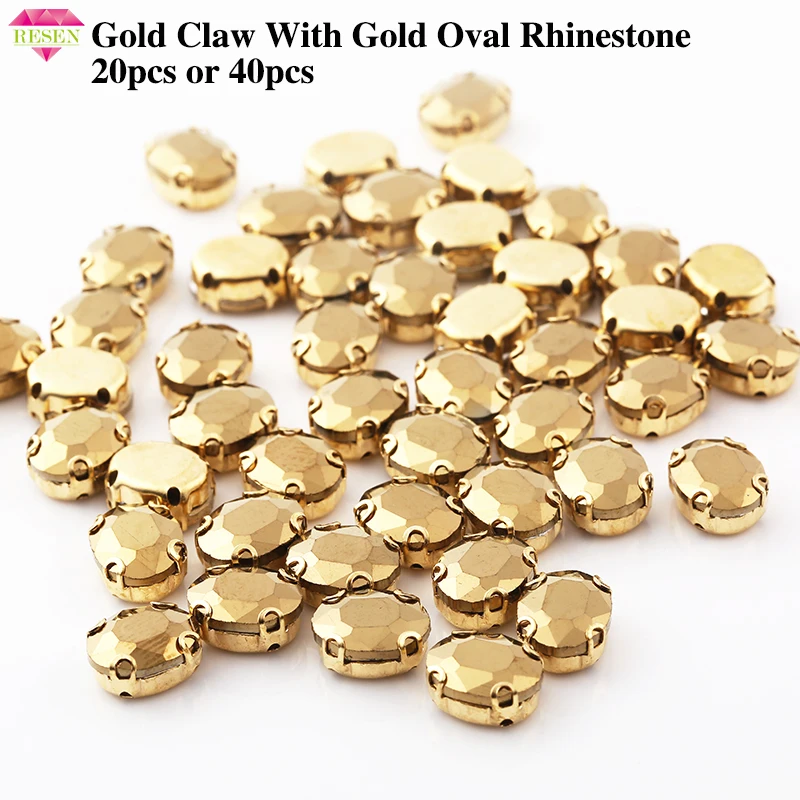 Распродажа 20 шт. золотых пришивных страз Кристалл овальной формы ауральные камни