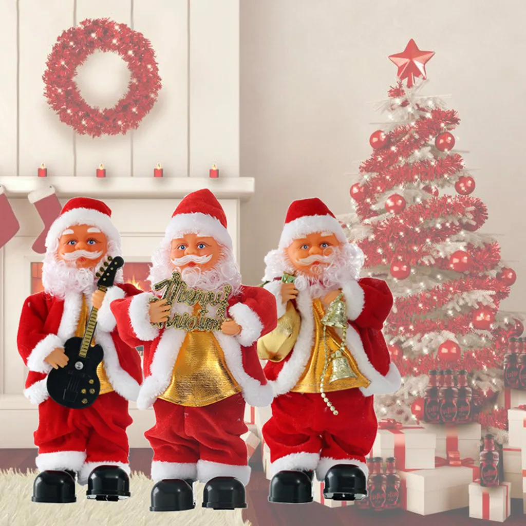 Рождественская искусственная музыкальная игрушка Санта электрическая