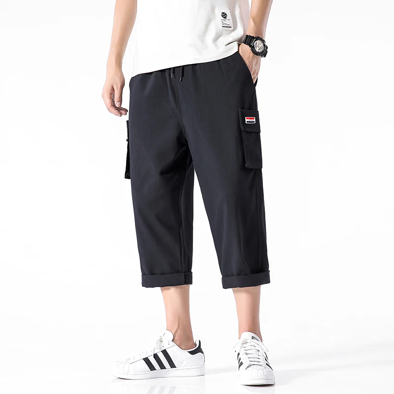 Брюки-карго мужские короткие камуфляжные Джоггеры со множеством карманов шорты