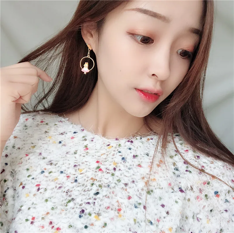 Модные популярные милые серьги в виде кролика металлические темпераментные