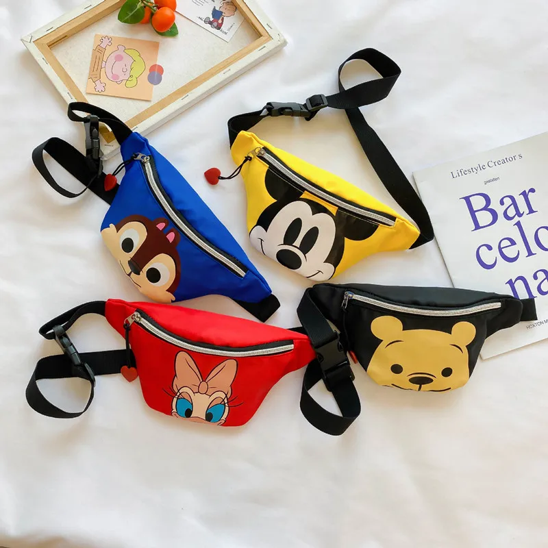 

New Disney Fanny Pack Mickey Mouse Winnie The Pooh Daisy Cartoon Anime Waist Bag Kids Mini Coin Purse Child Belt Bag Fanny Pack