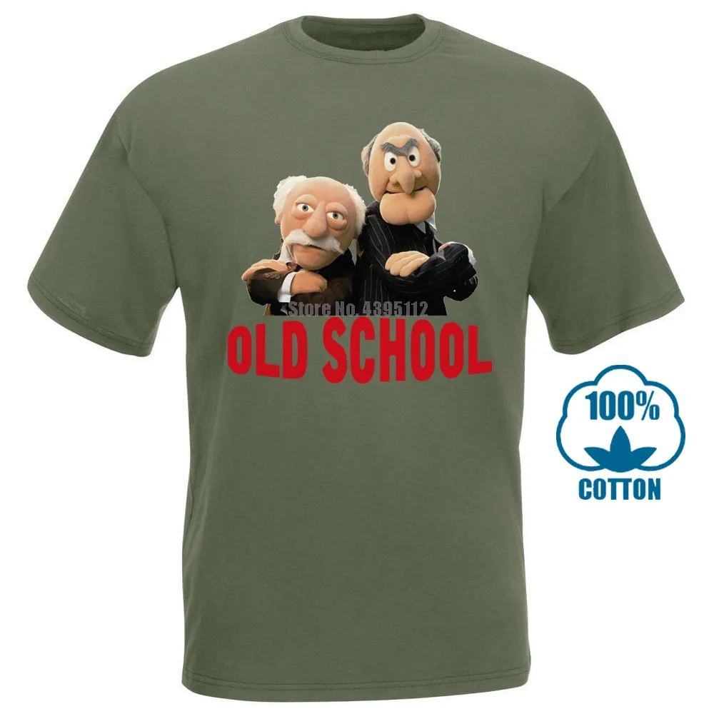 Армейский зеленый Мужская футболка Muppets Grandmasters Waldorf Statler Old School Graphic забавная футболка Новинка Женская футболка - Цвет: Армейский зеленый
