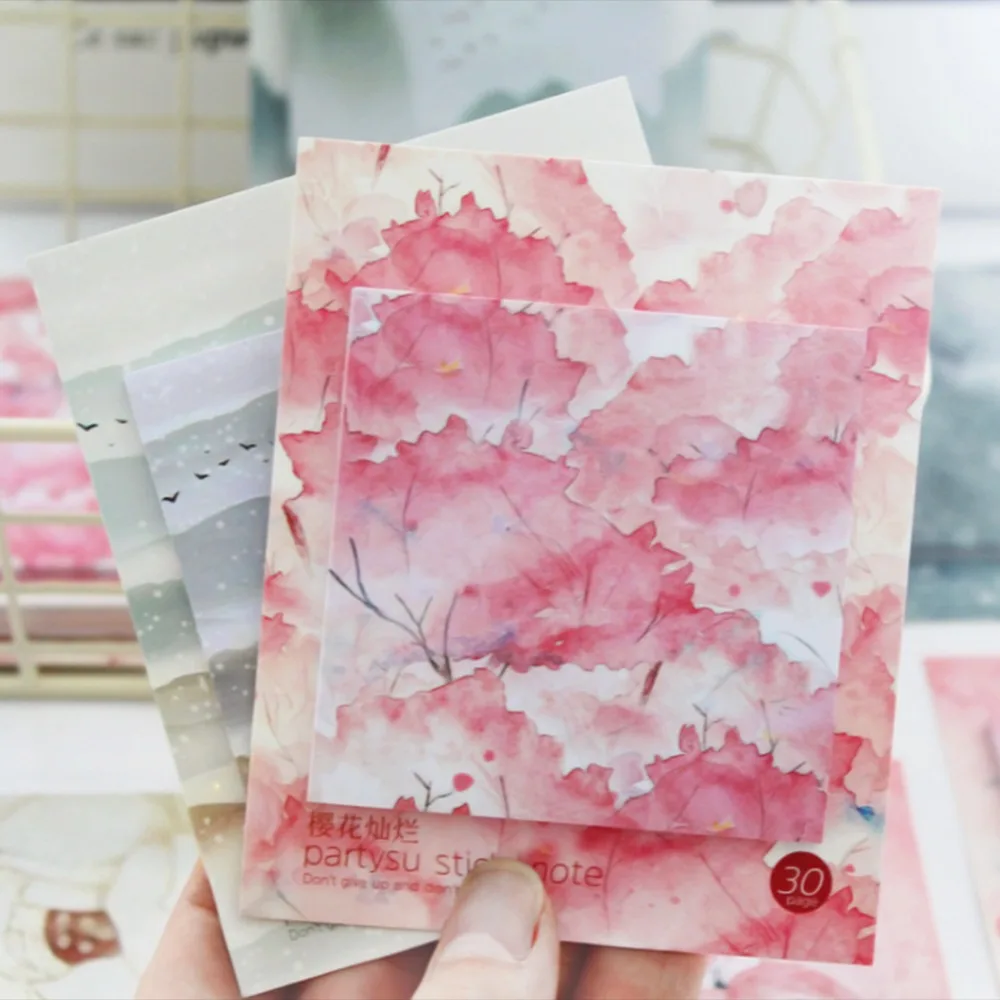 Новые Натуральные Фламинго растения блокнот для записей Творческий лист Сакура