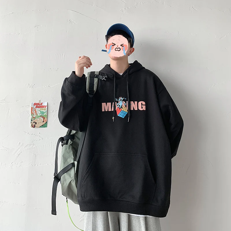 Толстовка мужская оверсайз с капюшоном и карманами, худи в стиле Харадзюку, черная толстовка в стиле Xxxtentacion, большие размеры 5XL