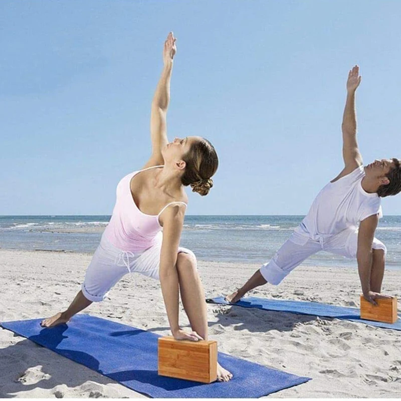 Бамбуковый блок для йоги 2 шт. бамбуковый подставки кирпич углубления поз