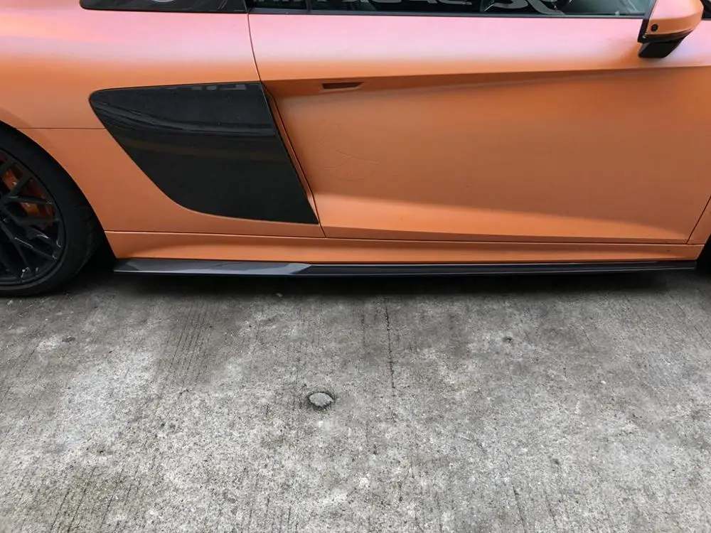 Carbon Fiber Side Skirts Bumper Kits for Audi R8 2016 2017 2018 side blade Door Aprons | Автомобили и мотоциклы
