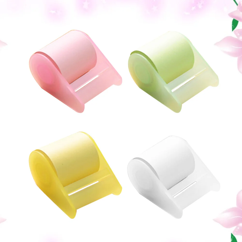 

4Pcs Sticky Notepads Roll Super Self-Stick Notes with Tape Dispenser Memo Pad for Home School Office(Random Color)