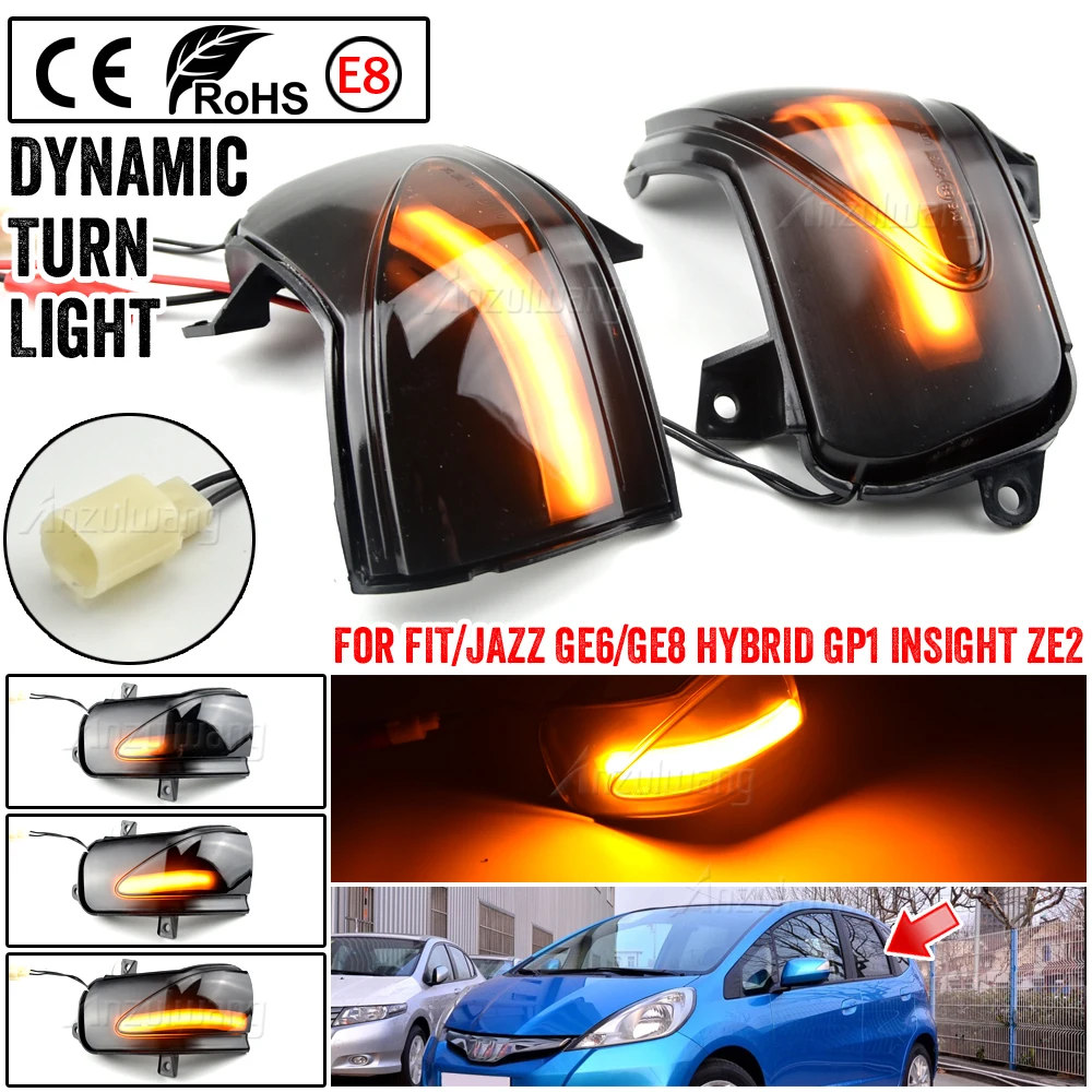 

Dynamic Led Side Mirrors Turn Signal Light Indicator Lamp For Honda Insight Fit Honda FIT/JAZZ GE6/GE8 HYBRID GP1 INSIGHT ZE2
