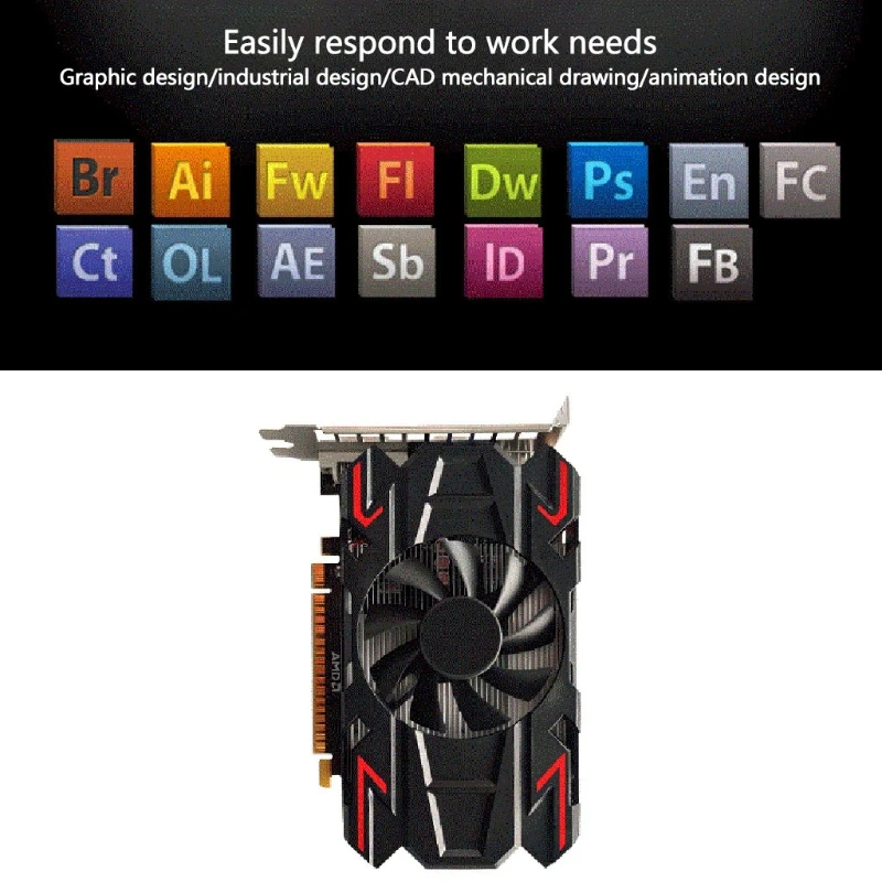 Компьютерная графическая карта Amd HD6770 4 ГБ DDR5 128 бит PCIE 2 0 HDMI-Совместимость + VGA DCI