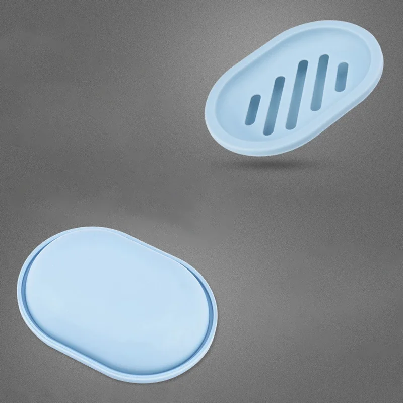 

Practical furniture Multicolor Soap Dish With Drain Hole Household Simple Box For Bathroom Hotel Candy Color Plastic Containers