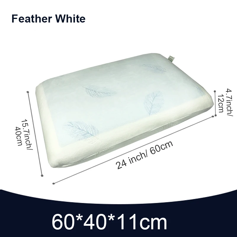 Feather Cover PurenLatex 60*40*12 силиконовый гель пены памяти летом прохладно Подушка спондилез и экзема предотвращает для лечения шейных позвонков - Цвет: Feather Cover