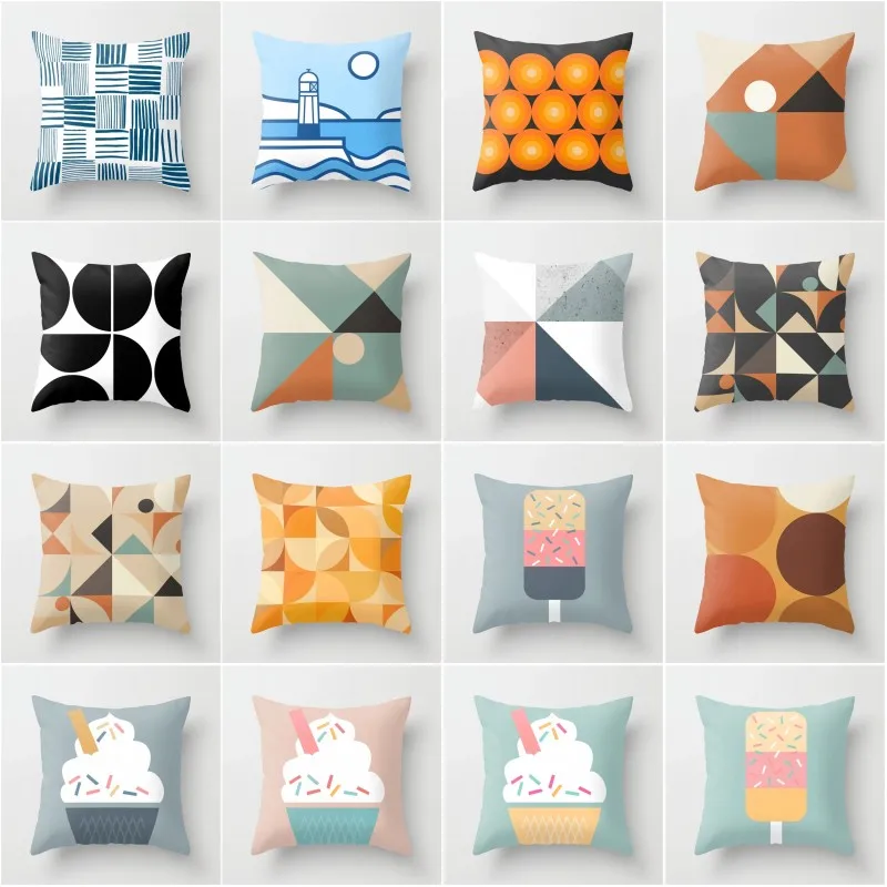 

XUNYU 45x45cm Pillowcase Geometric Throw Pillow Cover Printing Cushion Case Bedroom Office YL043