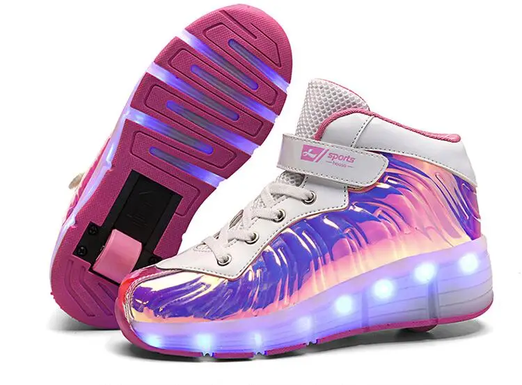 color 11 Heelies usb зарядка светодиодный светильник кроссовки с одним колесом мальчик девочка роликовые коньки повседневная обувь с роликом - Цвет: color 11