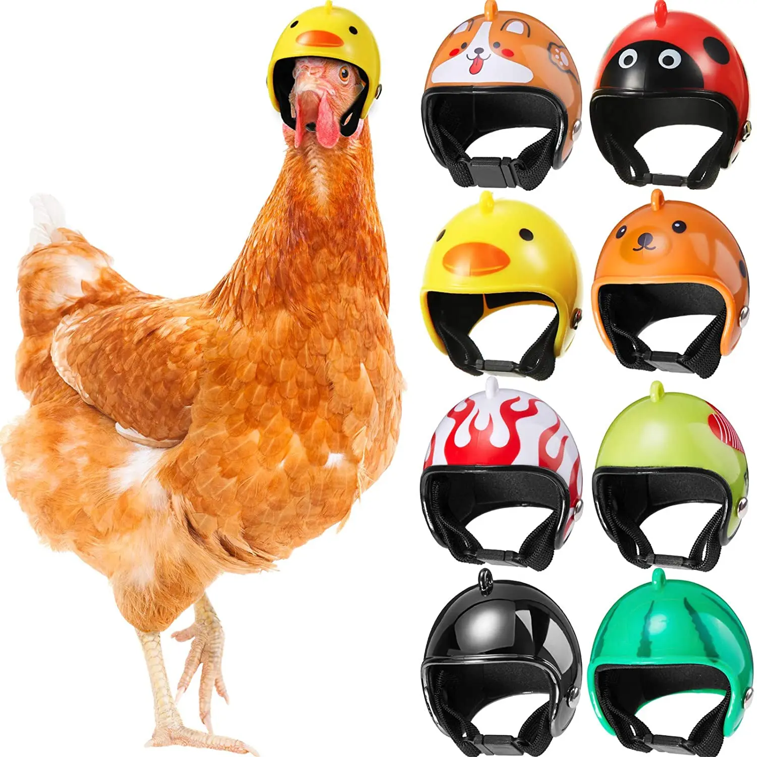 Pet Chicken Helmet Cute Funny Safety Helmet to Protect the Head of Small Poultry Suitable for Ducklings Parrots Chickens