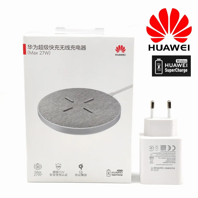 Оригинальное 27 Вт Беспроводное зарядное устройство Huawei Быстрая Зарядка qi 40 EU Usb