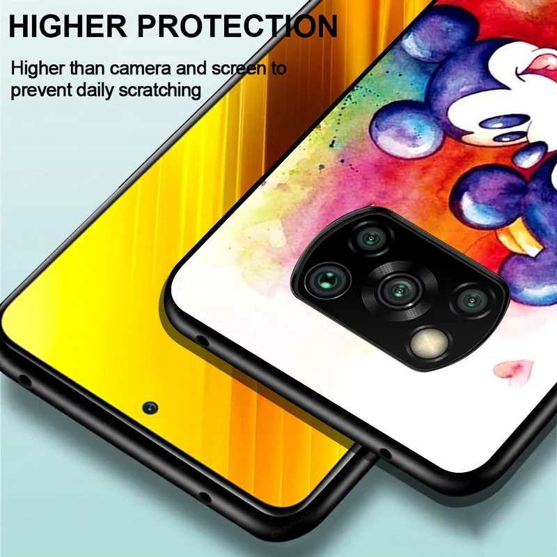 disney cartoon animation lovely mickey mouse for xiaomi poco c3 m3 m2 x3 nfc x2 f3 f2 f1 mi a3 a2 lite pro soft black phone case free global shipping