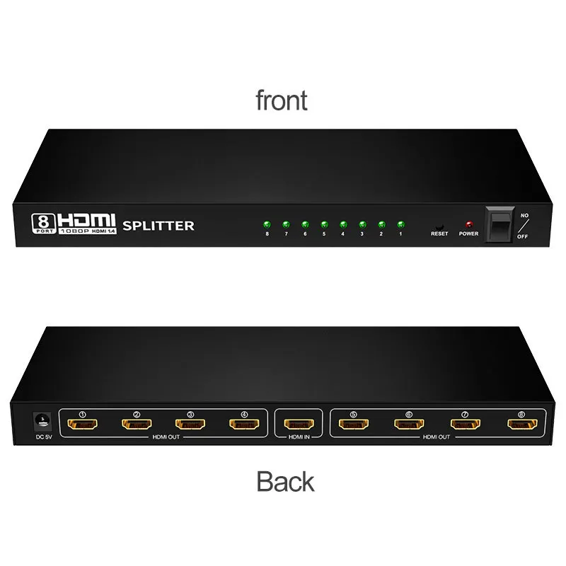 1x8 HDMI сплиттер один вход и восемь выходов усилитель аудио видео сплиттера
