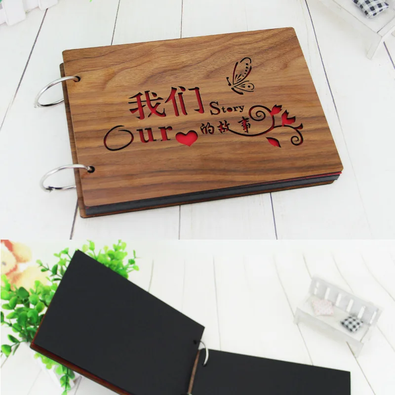 Фотоальбомы 8 дюймов горячее красное дерево обложки альбомы ручной работы