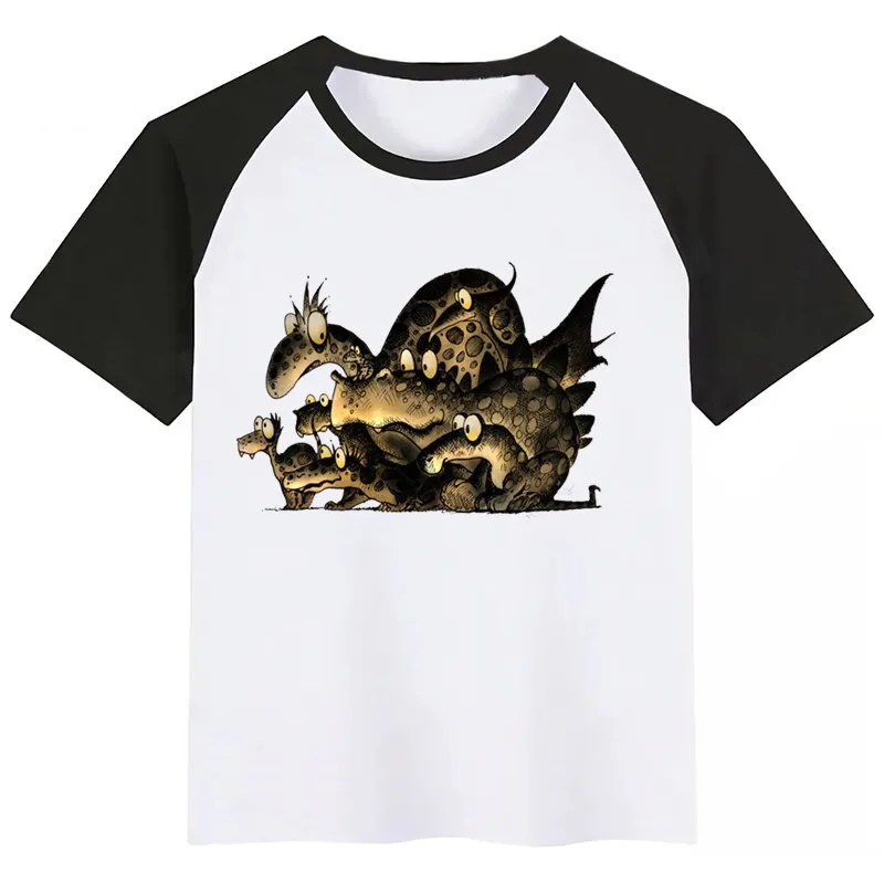 Забавная Футболка с принтом монстров для мальчиков забавная футболка мультяшным