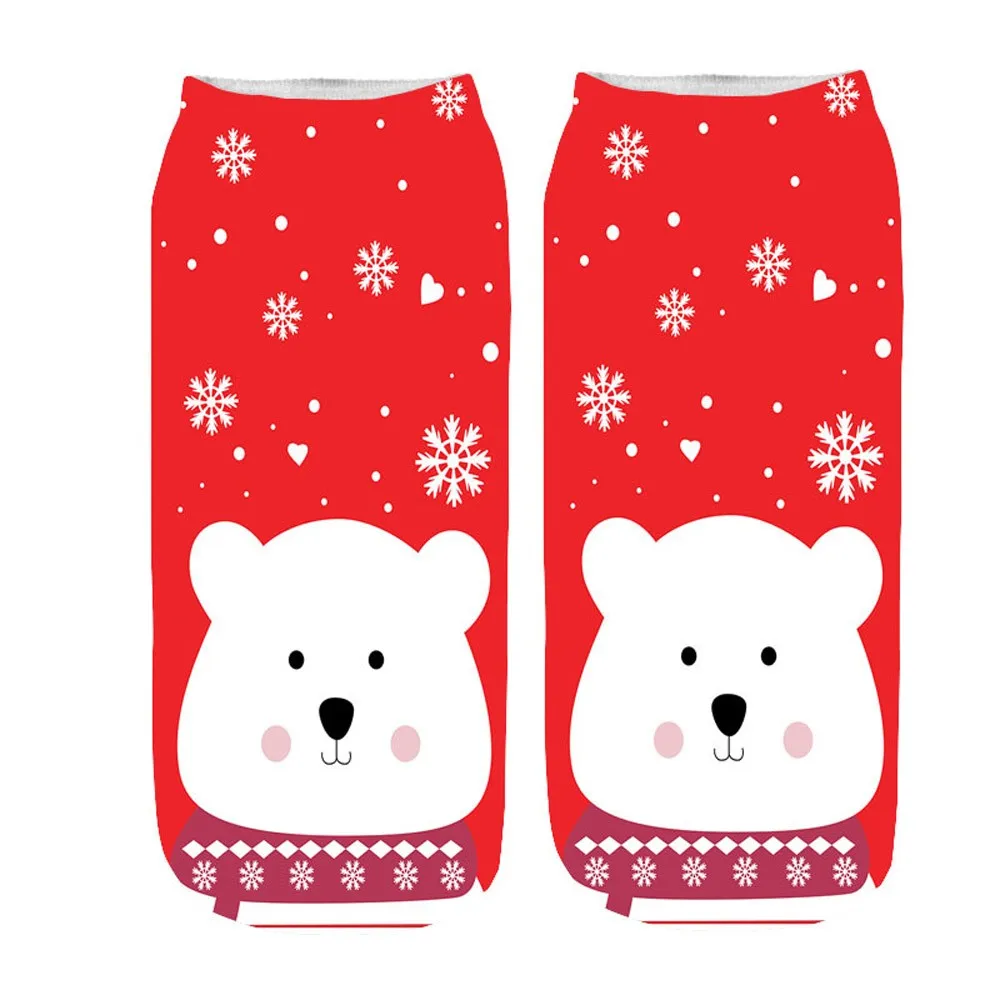 Christmas Socks Casual Work Business 3D Santa Elk Printing Medium Sports chaussures femmes t nouveau 2020 | Женская одежда