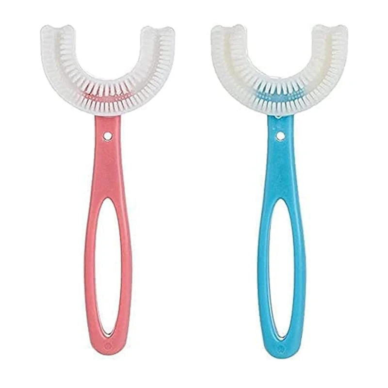 

U-Shaped Children Toothbrush Manual Training Toothbrush U-Shaped Portable Baby Silicone Toothbrush