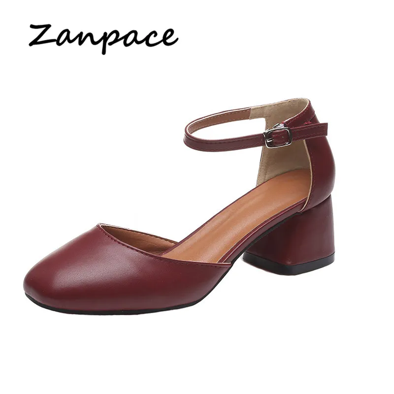 Сандалии женские с квадратным носком босоножки на толстой подошве закрытым и