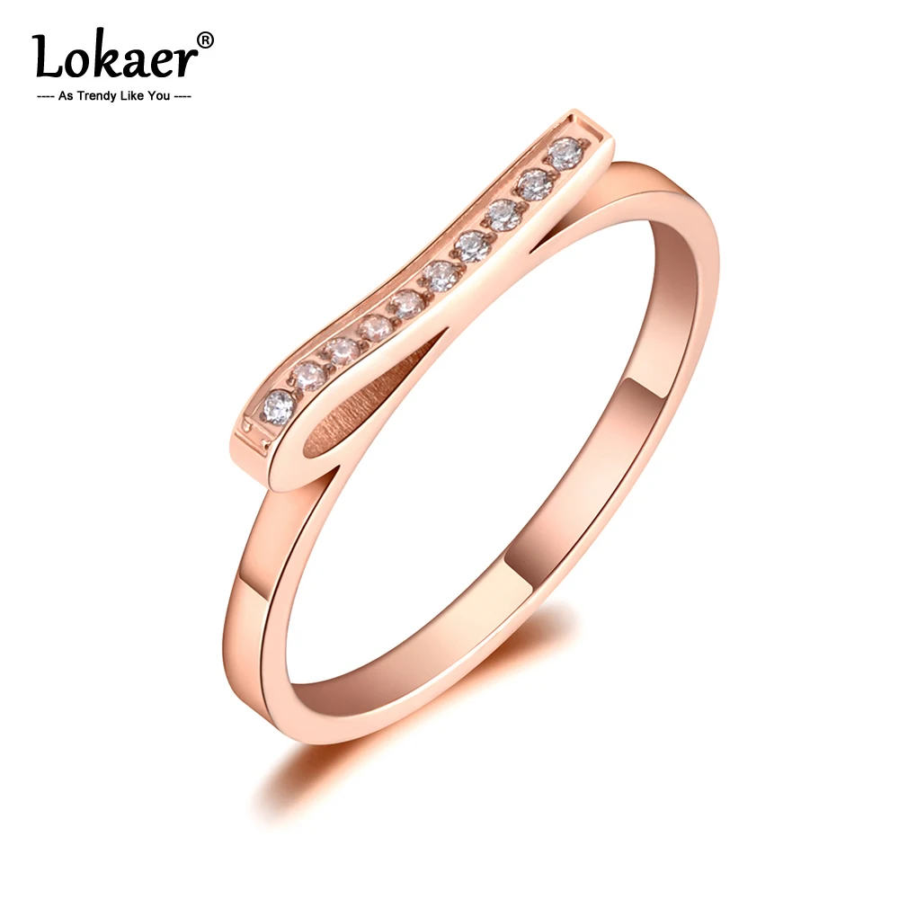 Женское Обручальное Кольцо Lokaer кольцо из нержавеющей стали и титана с фианитами