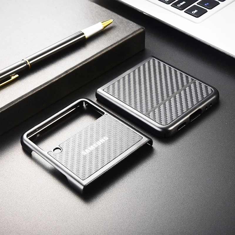Чехол для телефона Samsung Z Flip 3 из углеродного волокна ультратонкий полноразмерный