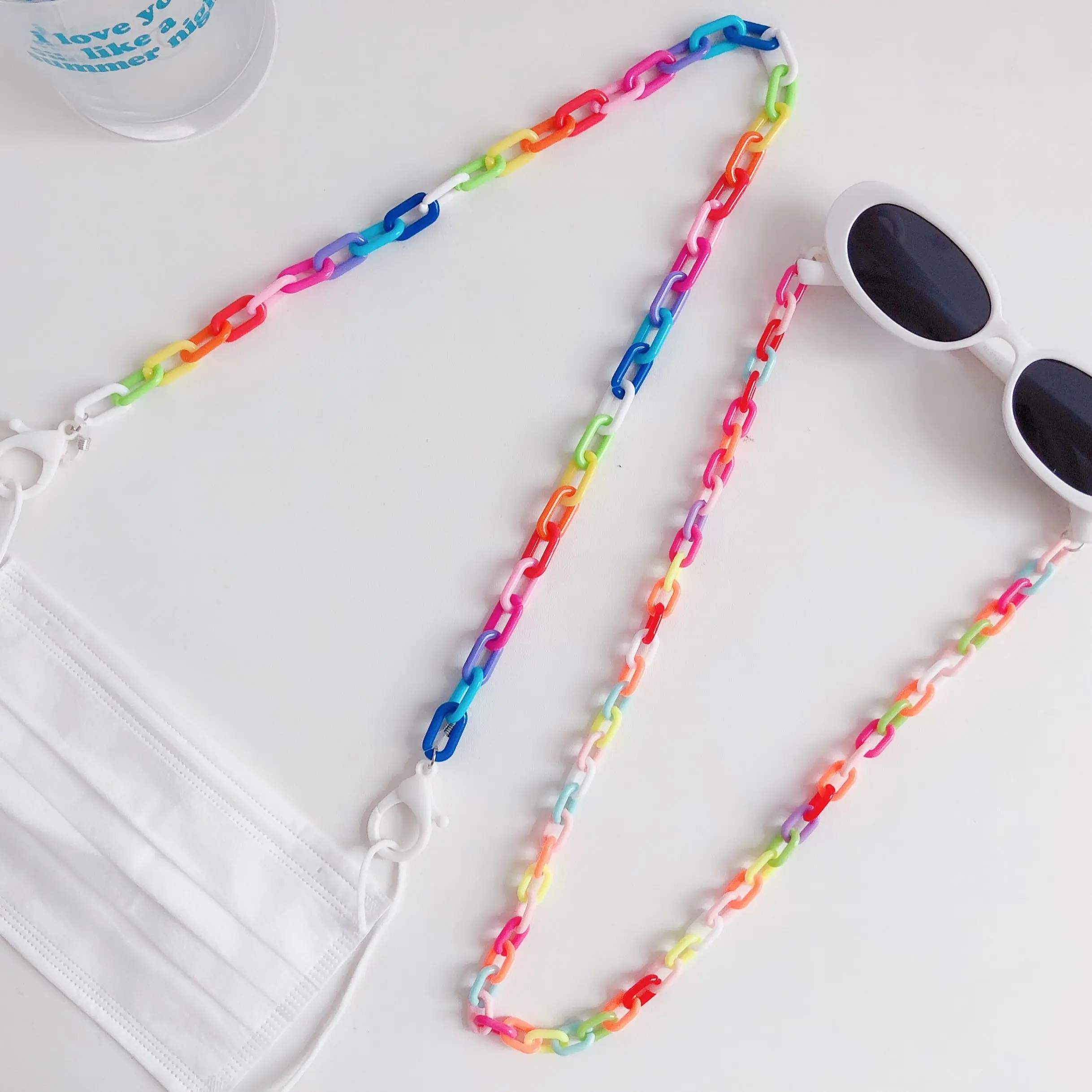 

Цепочка на шею для очков, креативная простая цепочка карамельных цветов для маски, подвесной