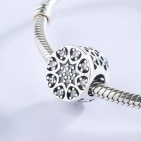 100 925 sterling silver hollow heart round charms with cubic zirconia beads fit original bracelet diy jewelry for women