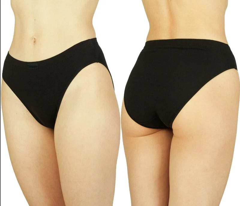 Новинка женское нижнее белье хлопковые трусики с высокими штанинами черного