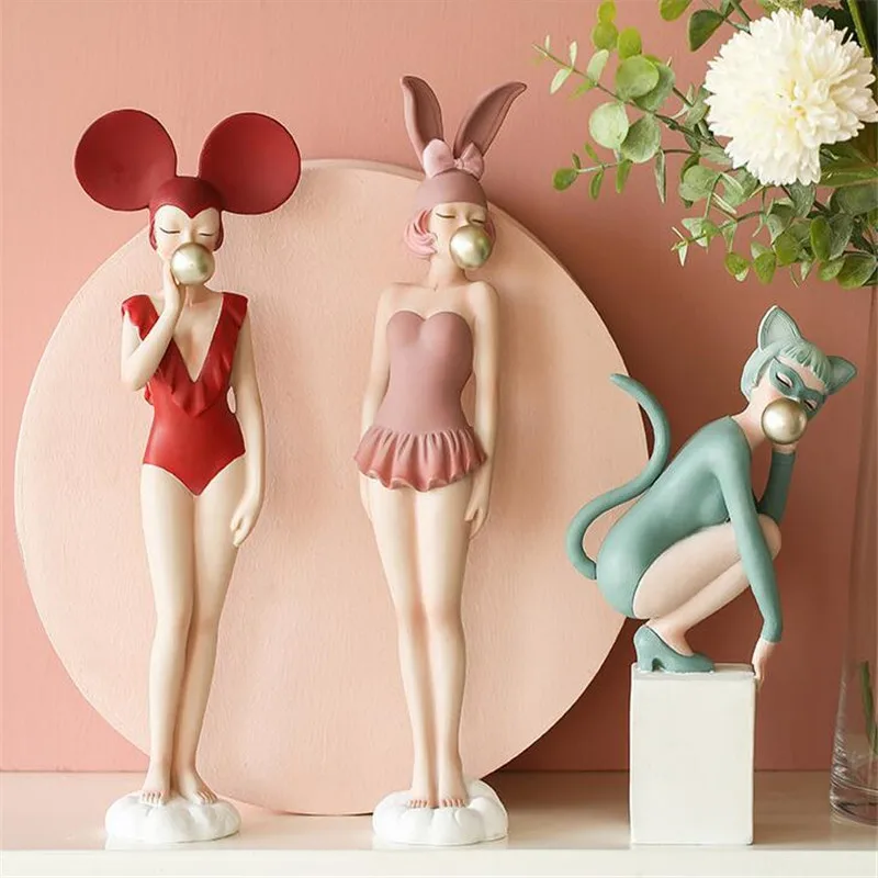 

Modern Creative Modern Young Girl Figure Art Sculpture Modern Girl Statue Resin Crafts Home Decoration Birthday Gift M5056