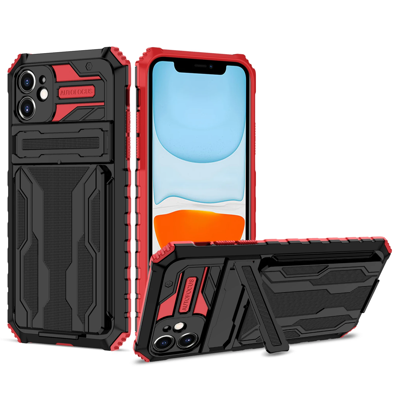 

Card Holder Stand Phone Case for Iphone 13 Pro Max 12 11 Pro XS XR X 13 Mini Drop Protection Armor Cover Funda