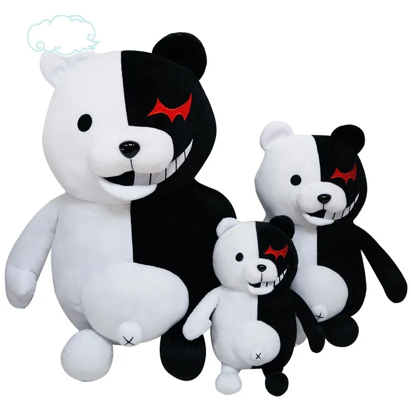 

Kids Black White Bear Plush Doll Monokuma Bear 36cm for Kids Birthday Child Pillow Toy Home Decor Adornment(36cm)