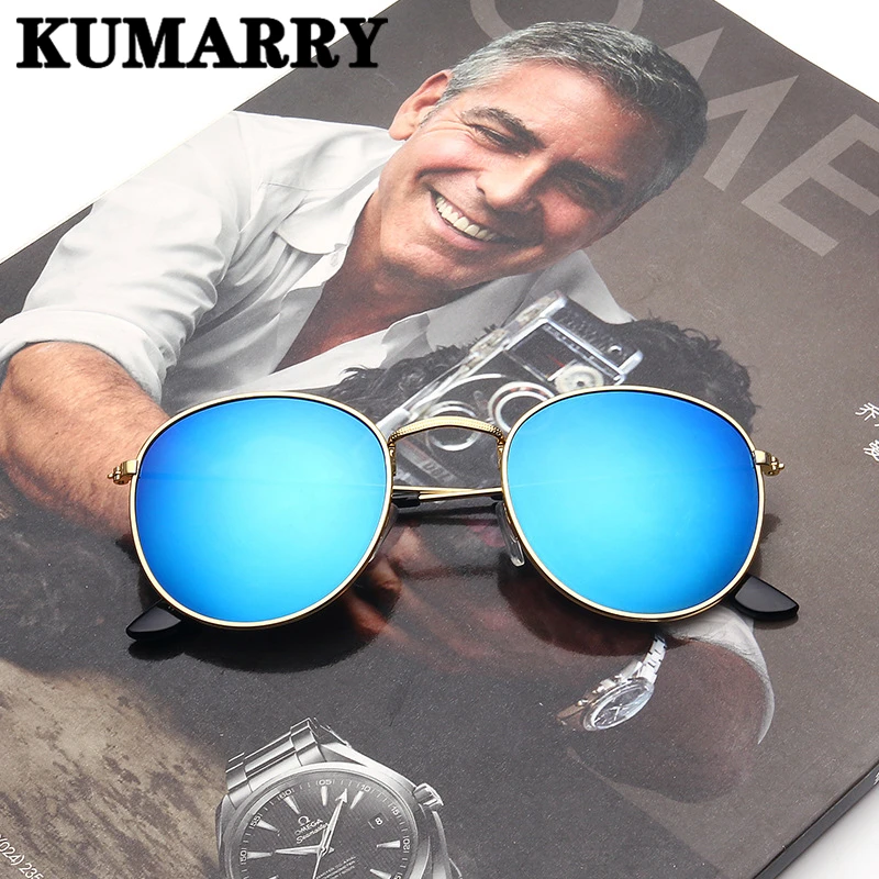 

KUMARRY NEW Vintage Round Sunglasses Men/Women Small Luxury Brand Designer Fashion Sun Glasses lentes/gafas de sol mujer/hombre