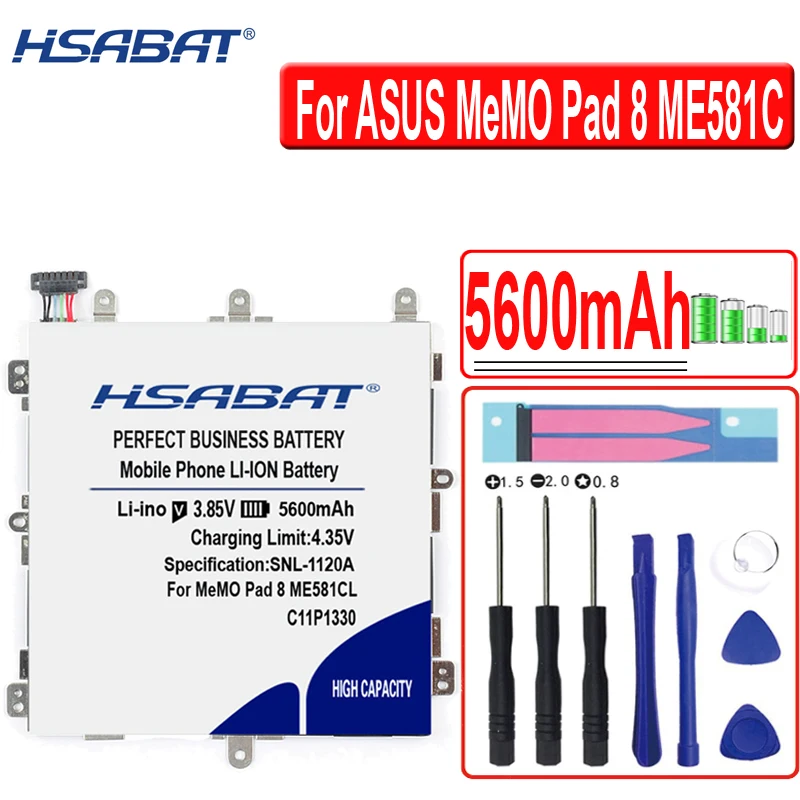 HSABAT 5600 мА/ч C11P1330 Батарея для ASUS MeMO Pad 8 ME581C K01H K015 ME8150C|Аккумуляторы мобильных