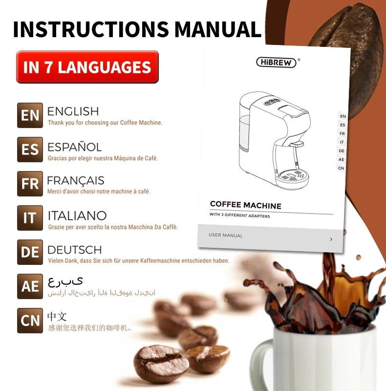 Капсульная кофемашина HiBREW 3 в 1 эспрессо капсула Dolce gusto nespresso молотый кофе kcup