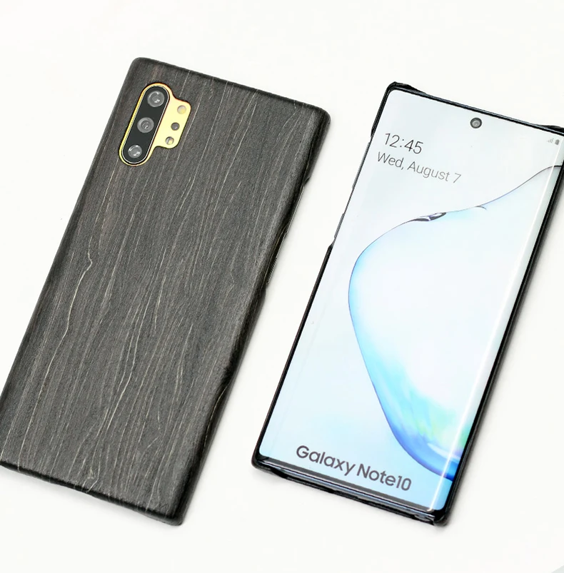 Для samsung Galaxy Note 10 Plus чехол Роскошный тонкий жесткий деревянный противоударный Броня задняя крышка чехол для телефона Samsug Note 10 Funda
