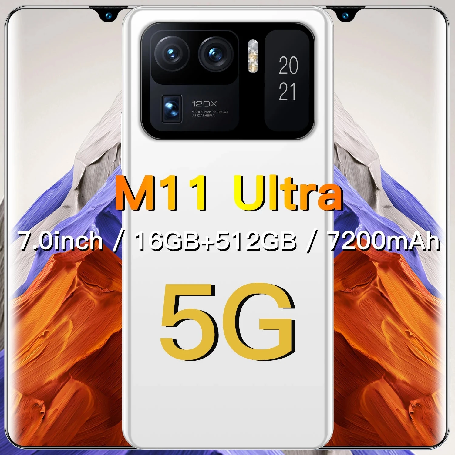 

M11 Ultra 7,0 pulgadas 16GB + 512GB 5G Red Huella Digital ID 7200mAh teléfono inteligente SIM + Micro SD teléfonos celulares