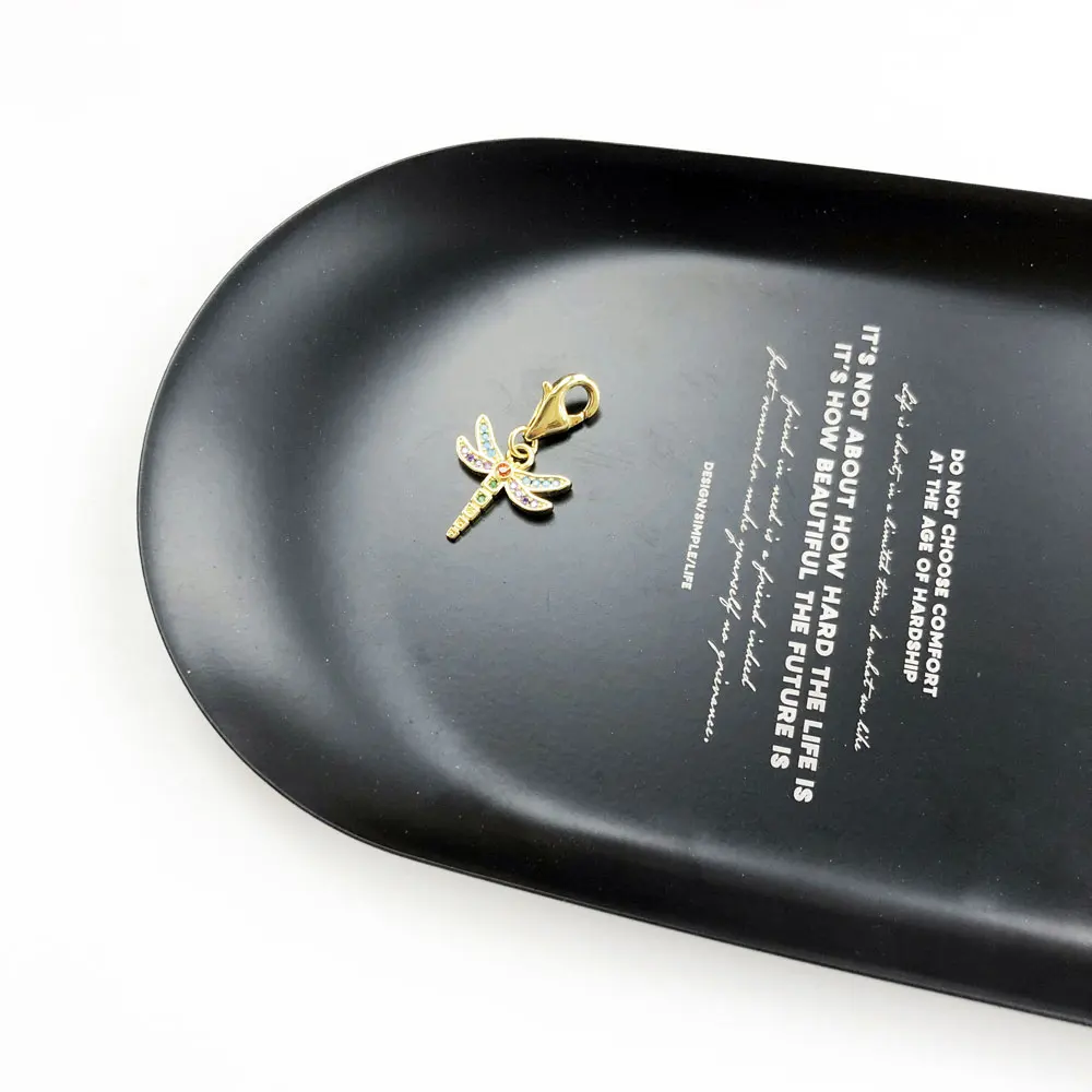 Голубая подвеска Драконфлай из золота для создания ювелирных изделий, аксессуаров из 925 стерлингового серебра с кубическим цирконием, подходит для браслетов и ожерелий, женщин и мужчин в подарок.