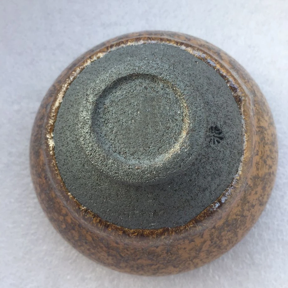 JZ0149 китайский старинный стиль чаша для горения дерева Золотая глазурь Tenmoku
