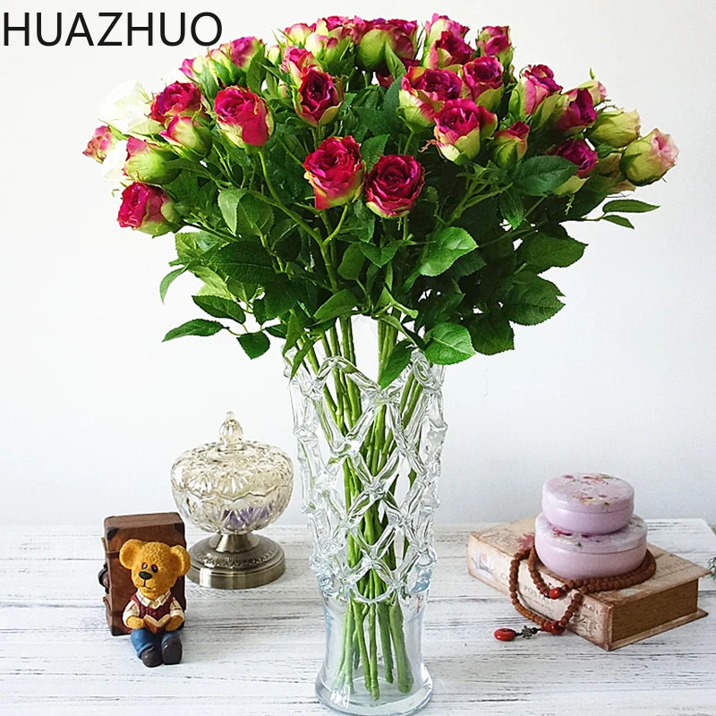 

Artificial Flower Fake Rose Bud for Wedding Simulation Flower Home Vase Hotel Props Party Decor Valentine's Gift 1 Branch
